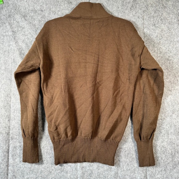 DSCP Mens Brown Military Henley OD Sweater Garrison Collection Size XL Drab - Picture 2 of 7